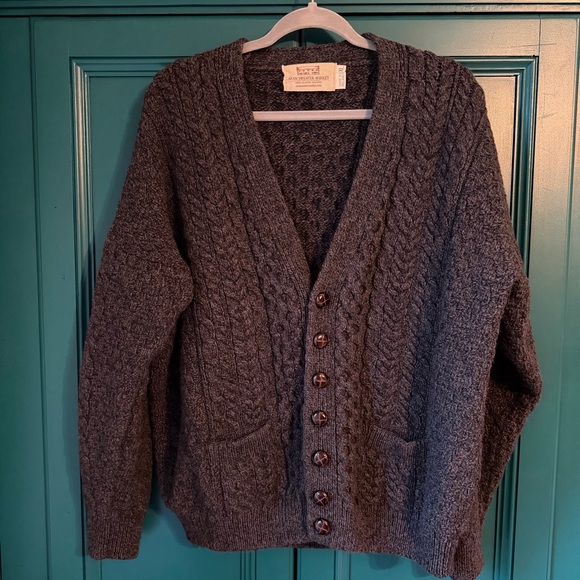 Aran Sweater Market Sweaters - Aran Sweater Market Merino Wool Cardigan Sweater | XL Knitwear Warm